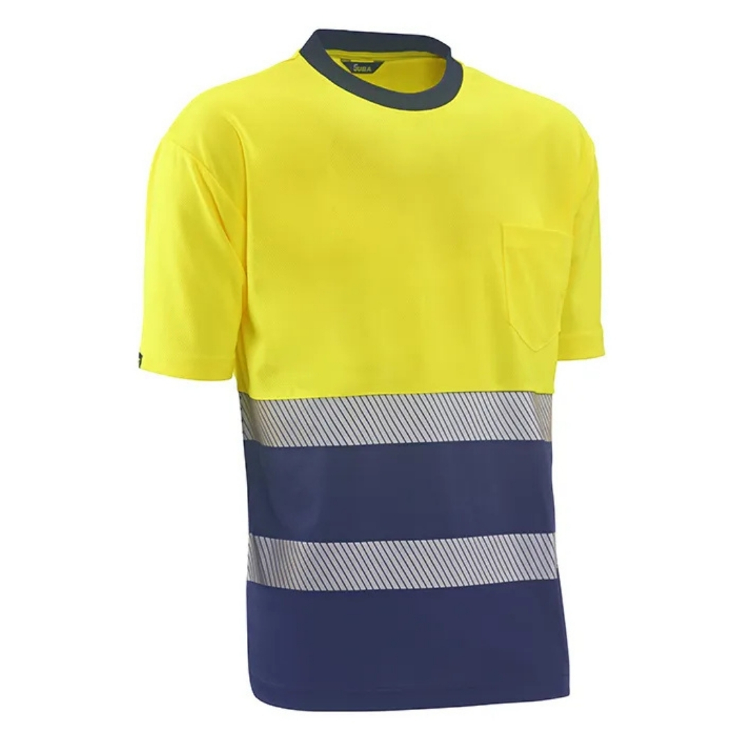Camiseta técnica de alta visibilidad, transpirable y ligera, con bandas reflectantes para mayor visibilidad en el trabajo.